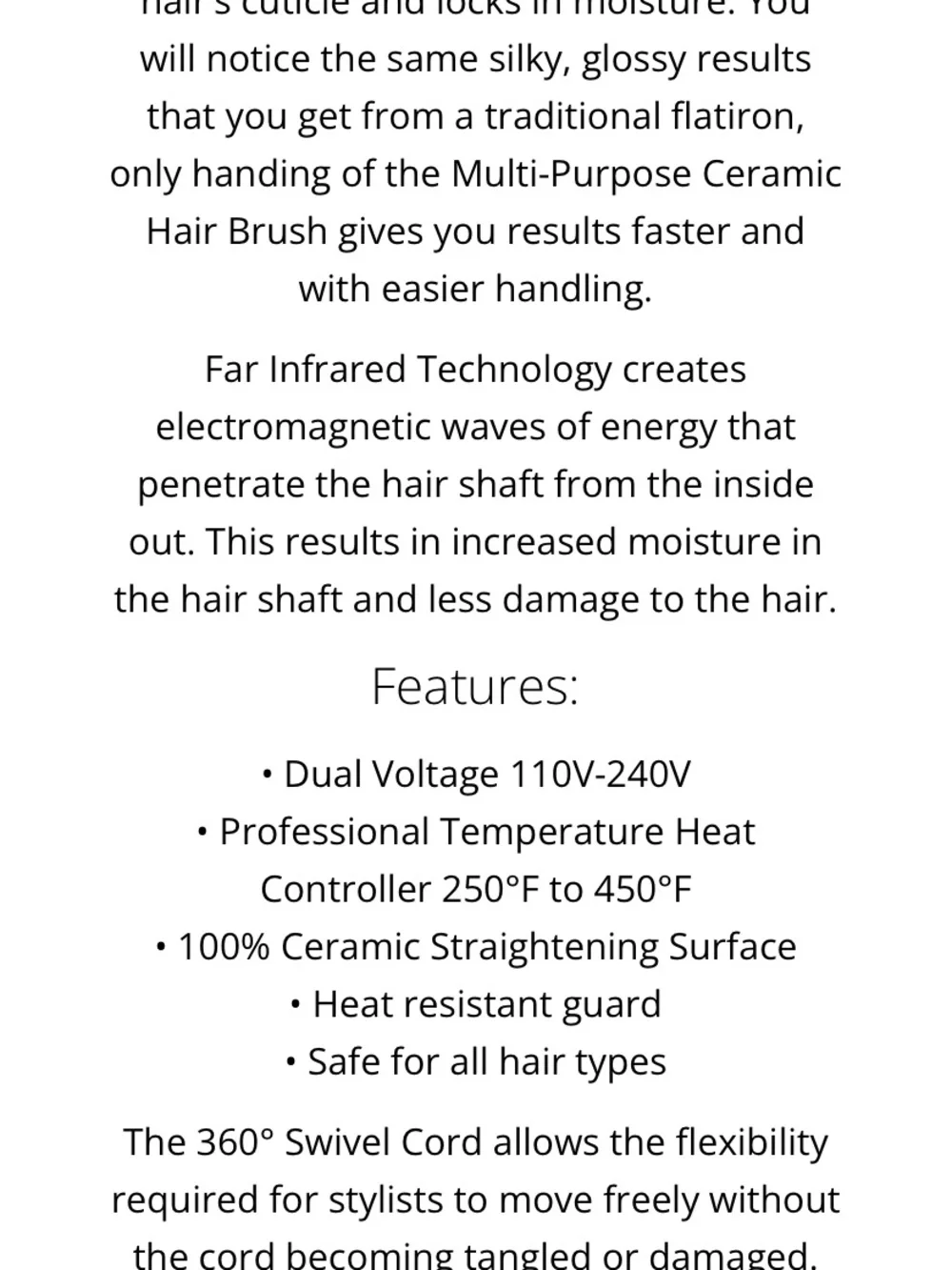 Multi-Purpose Ceramic Hair Brush — Black